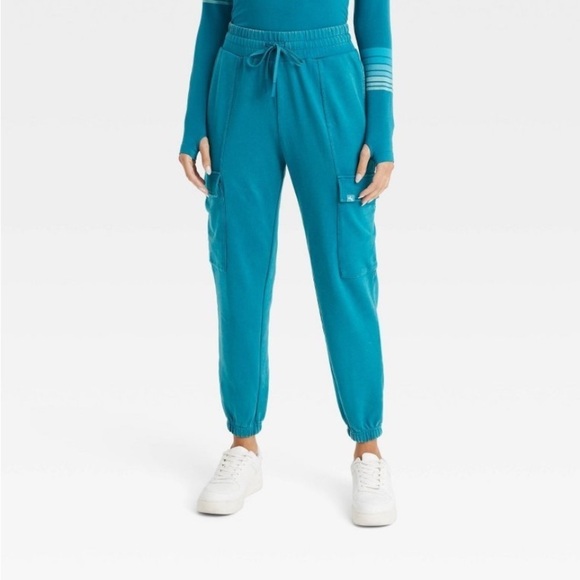 Women's French Terry Cargo Joggers - JoyLab™ Blue XS - Picture 1 of 5